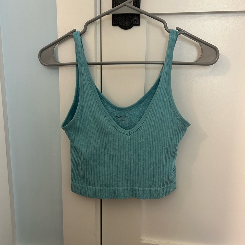 Urban Outfitters Teal Ribbed Tank Top